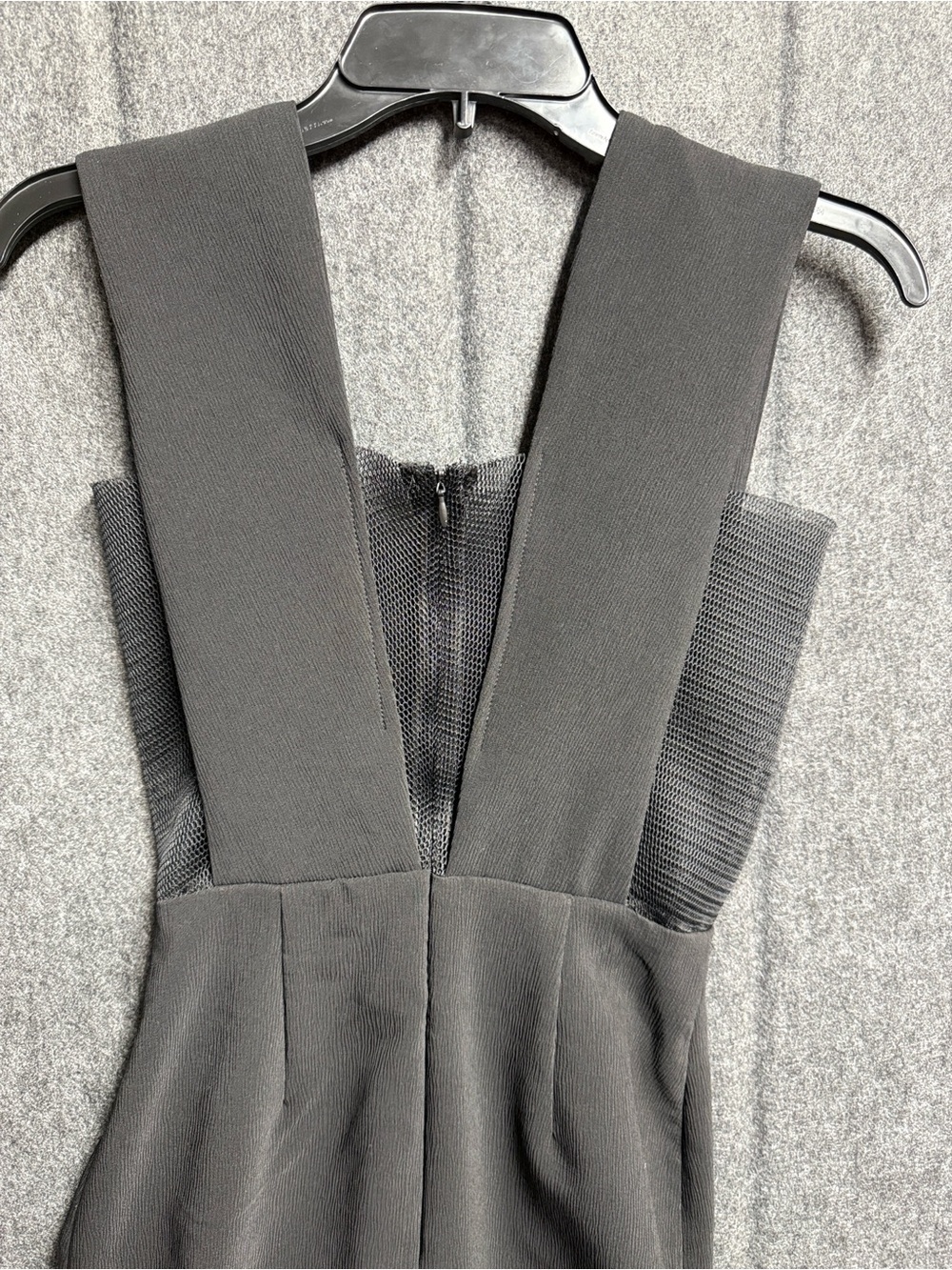 Solace London Black Plunge Maxi Dress with Sheer Inset and High Slit - Picture 5 of 11